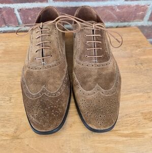 Ralph Lauren Suede Oxford Brenton sz 9.5 D Brown Made-in-Italy